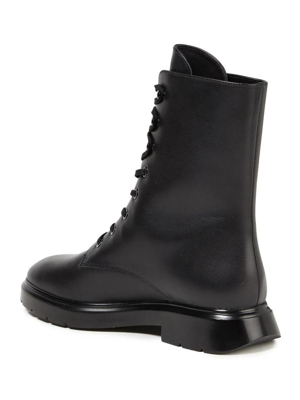 Stuart Weitzman Women's Black Mckenzee Leather Combat Boots with Box - Size 8.5 - Picture 3 of 7